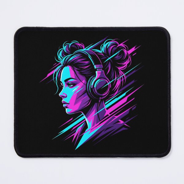 Item preview, Synthwave Cyber Audio Girl designed and sold by MarCinu Art.