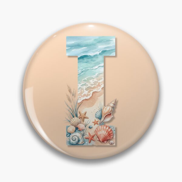 Item preview, Coastal Initial I Beach Monogram Ocean Waves Seashell Personalized Design designed and sold by Sea Gem.