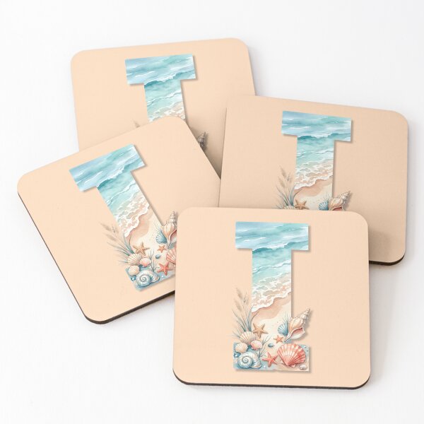 Item preview, Coastal Initial I Beach Monogram Ocean Waves Seashell Personalized Design designed and sold by Sea Gem.