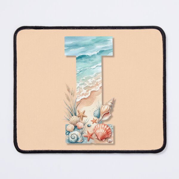Item preview, Coastal Initial I Beach Monogram Ocean Waves Seashell Personalized Design designed and sold by Sea Gem.