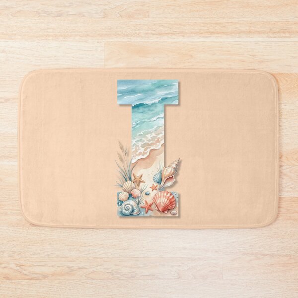 Item preview, Coastal Initial I Beach Monogram Ocean Waves Seashell Personalized Design designed and sold by Sea Gem.
