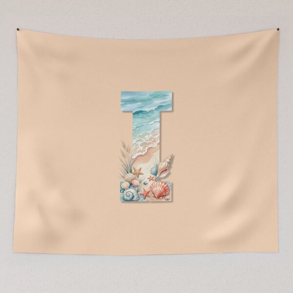 Item preview, Coastal Initial I Beach Monogram Ocean Waves Seashell Personalized Design designed and sold by Sea Gem.