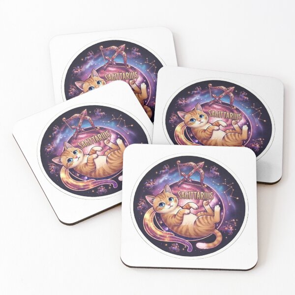 Item preview, Sagittarius Cute Cat Zodiac Astrological Sign Space Galaxy Kitten designed and sold by PetalsPaws.