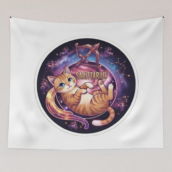 Item preview, Sagittarius Cute Cat Zodiac Astrological Sign Space Galaxy Kitten designed and sold by PetalsPaws.