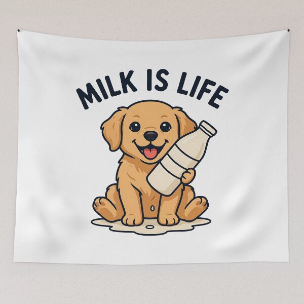 Aperçu de l'œuvre Le lait, c'est la vie pour un chien créée et vendue par Simo200.