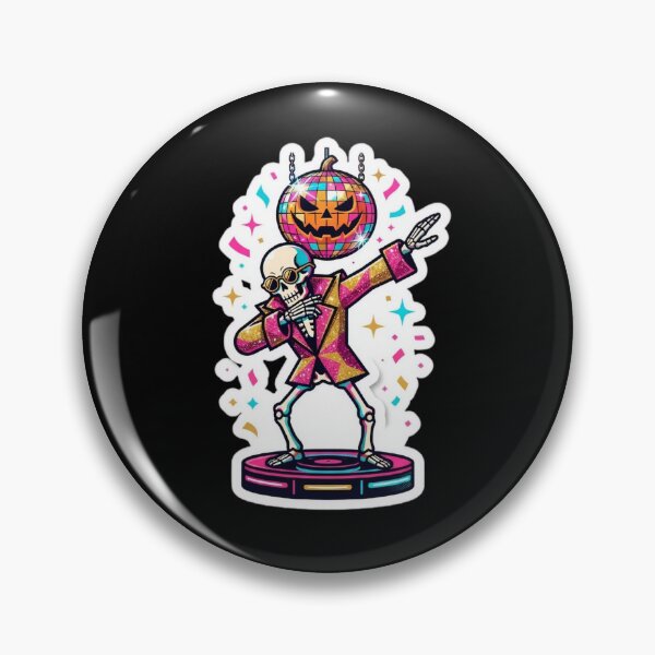 Item preview, Dabbing Disco Pumpkin Skeleton Halloween Party Art designed and sold by DailySparks.
