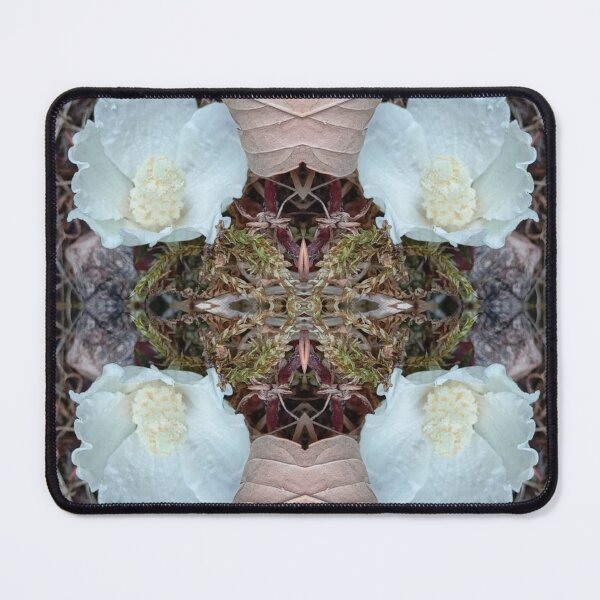 Item preview, White flower on autumn soil, mirror image designed and sold by lyloubeaupere.