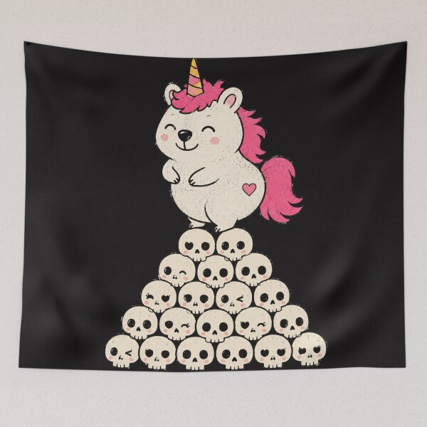 Item preview, Cute Pink Unicorn Wombat On Skull Pyramid Pastel Goth designed and sold by Yellowriversss.