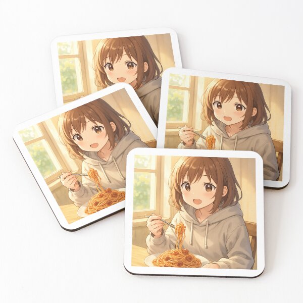 Item preview, Anime Girl Eating Spaghetti Cozy Aesthetic designed and sold by Vision Crafted.