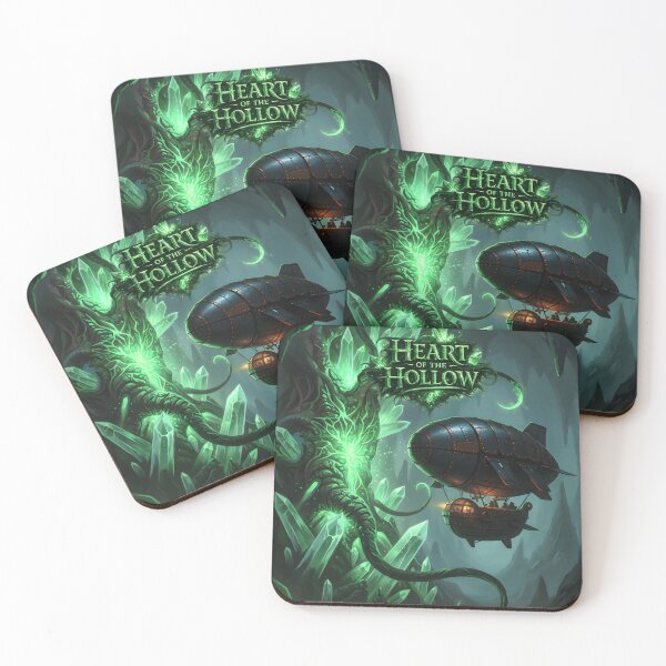 Item preview, Heart of the Hollow - Steampunk Airship in Emerald Crystal Cavern designed and sold by The Visual Syllabus.