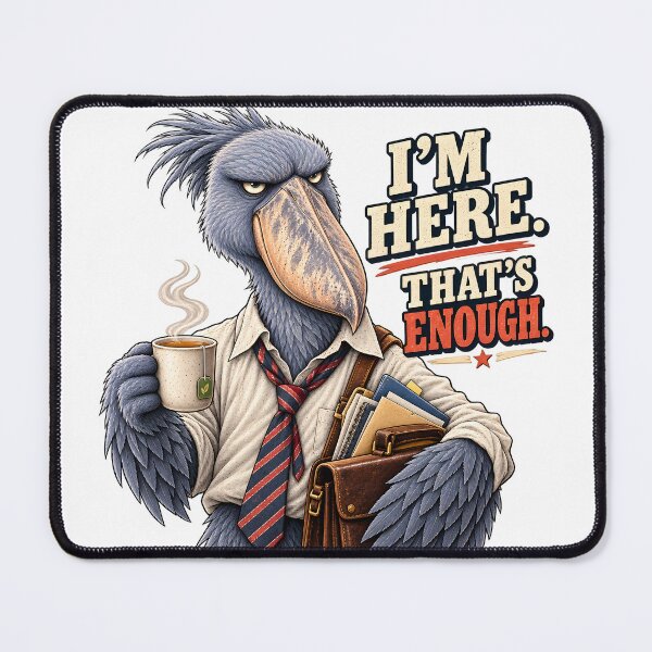 Item preview, I'm Here That's Enough – Funny Grumpy Shoebill Office Humor designed and sold by LinaDesign Store.