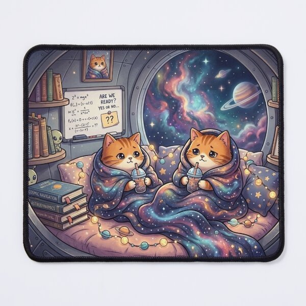 Item preview, Cozy Cosmic Cats Space Station Art Funny Student & Introvert Aesthetic designed and sold by Sema Sema.