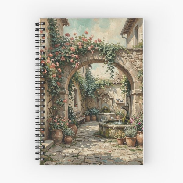 Item preview, Vintage European Courtyard with Floral Arch designed and sold by Denim Art Studio.