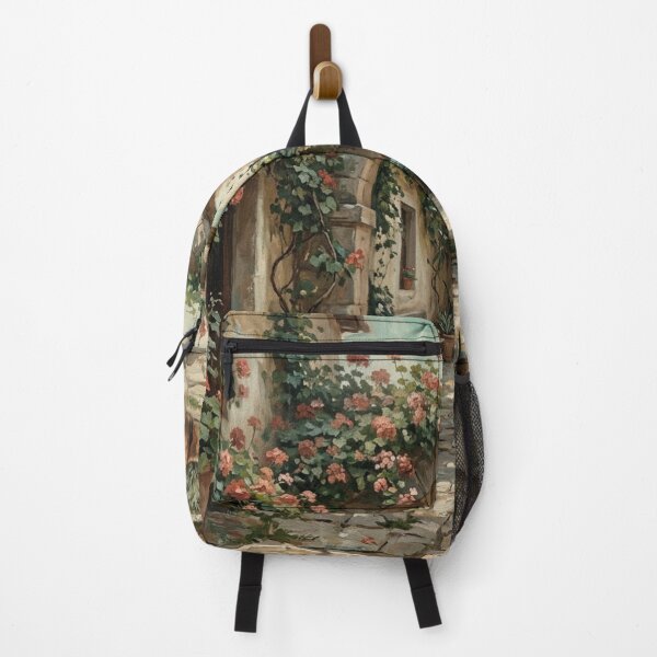 Item preview, Vintage European Courtyard with Floral Arch designed and sold by Denim Art Studio.
