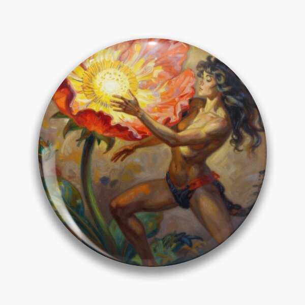 Aperçu de l'œuvre Inspiré par Frazetta - Mythic Bloom of the Fireflower créée et vendue par FotoworldEdel.