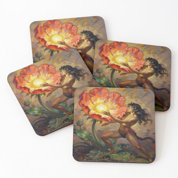 Item preview, Inspired by Frazetta - Mythic Bloom of the Fireflower designed and sold by FotoworldEdel.