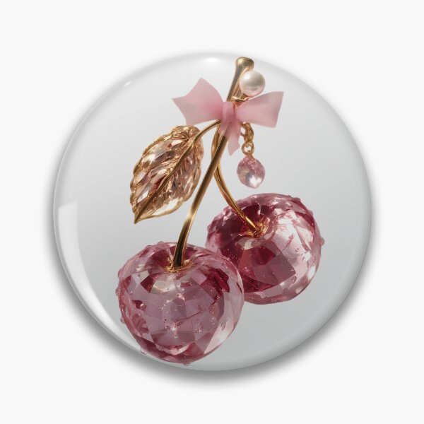 Item preview, Pink Crystalline Cherries with a Flirty Satin Bow designed and sold by PoenyL1rosy.