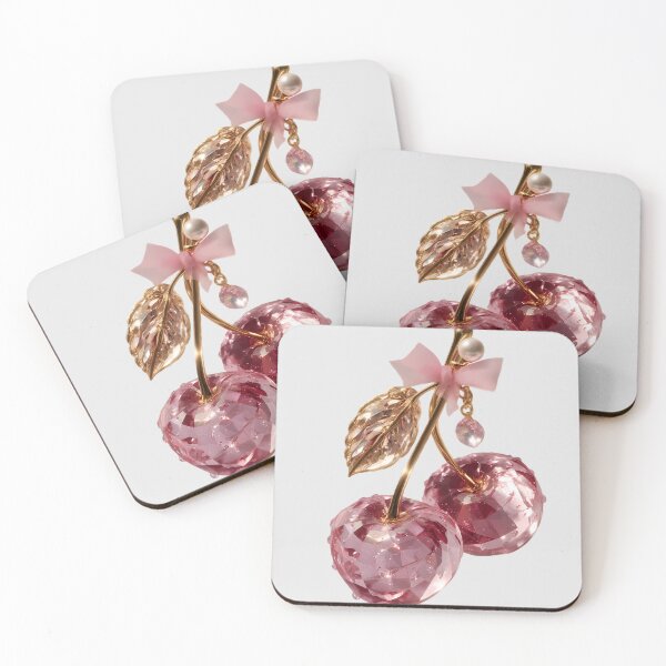 Item preview, Pink Crystalline Cherries with a Flirty Satin Bow designed and sold by PoenyL1rosy.