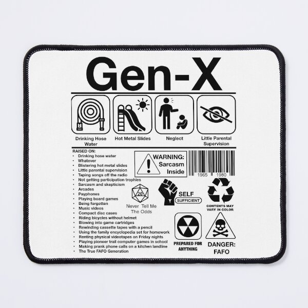 Item preview, Funny Iconic Gen X The Real FAFO Generation Black designed and sold by MathWare MathClips.