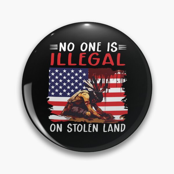 Item preview, No One Is Illegal On Stolen Land Native American Flag designed and sold by aleggsaurus.