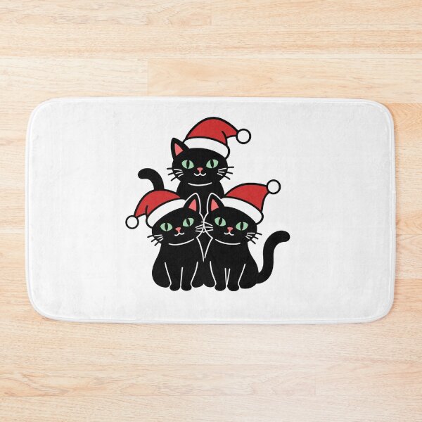 Item preview, Three Christmas Cats Stacked | Funny Black Cats Santa Hat Holiday designed and sold by wingoo22.
