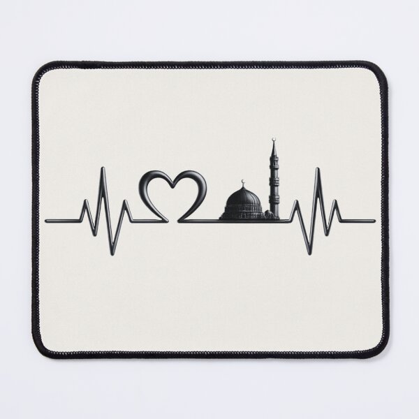 Item preview, Madina Heartbeat – Islamic ECG Line with Masjid Nabawi Design designed and sold by D-Islamic.