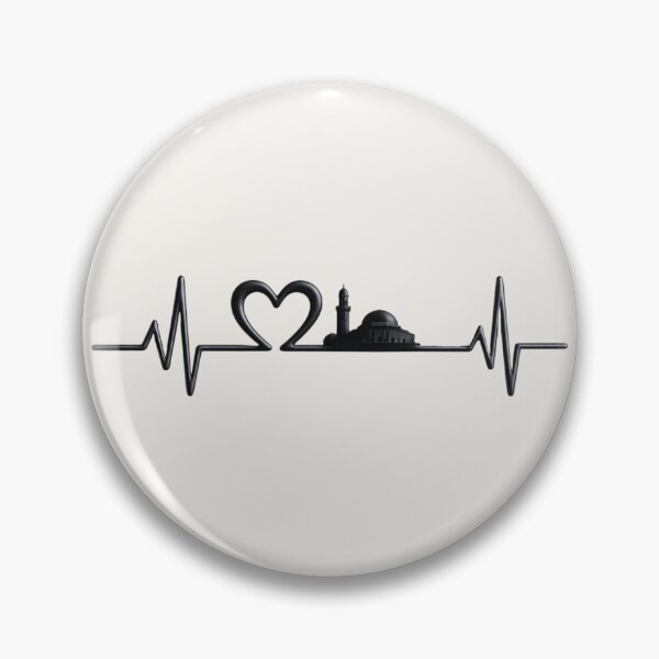 Item preview, Al Aqsa Heartbeat – Islamic ECG Line with Quds Skyline Design designed and sold by D-Islamic.