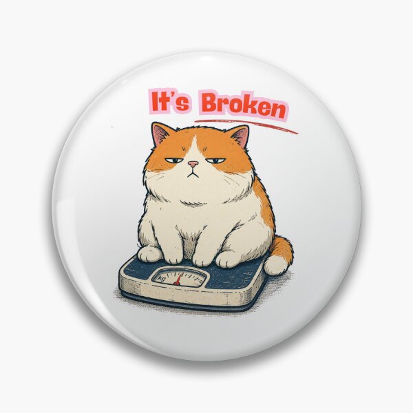 Item preview, IT'S BROKEN – Funny Chubby Cat on Bathroom Scale designed and sold by Mousy17.