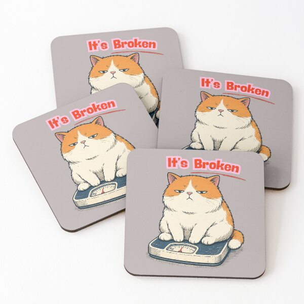 Item preview, IT'S BROKEN – Funny Chubby Cat on Bathroom Scale designed and sold by Mousy17.