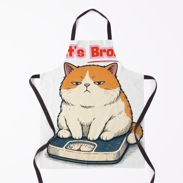 Item preview, IT'S BROKEN – Funny Chubby Cat on Bathroom Scale designed and sold by Mousy17.