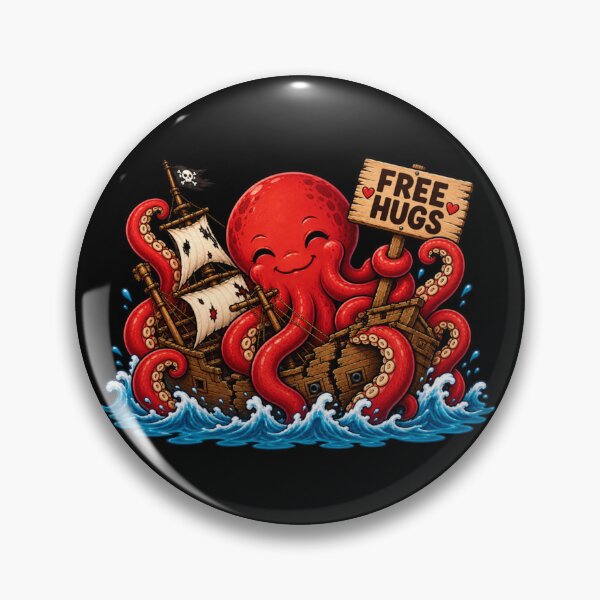 Item preview, Free Hugs Kraken – Cute DND Sea Monster & Pirate Humor designed and sold by NobleTeesLLC.