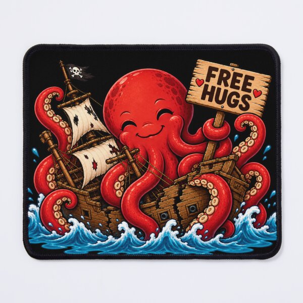 Item preview, Free Hugs Kraken – Cute DND Sea Monster & Pirate Humor designed and sold by NobleTeesLLC.