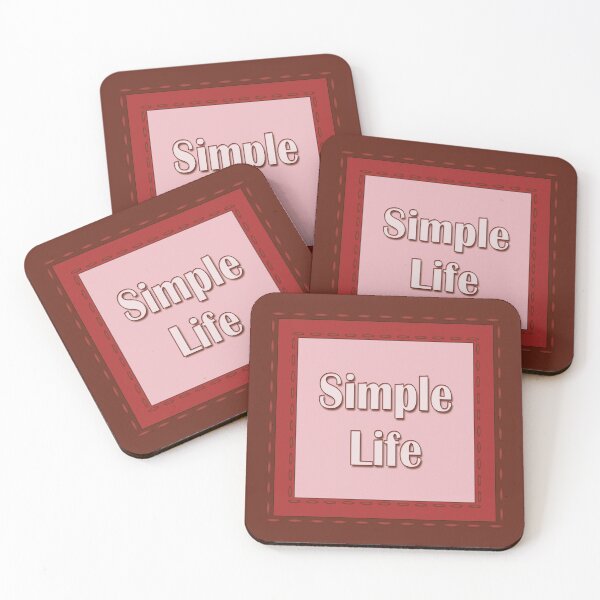 Item preview, The inscription "Simple life" in simulated textile frames of red color shades designed and sold by Cherevan.