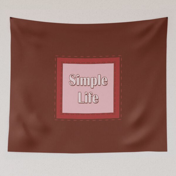 Item preview, The inscription "Simple life" in simulated textile frames of red color shades designed and sold by Cherevan.