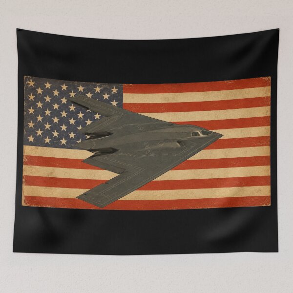 Item preview, B-2 Spirit Stealth Bomber American Vintage Flag designed and sold by MilitaryMart.