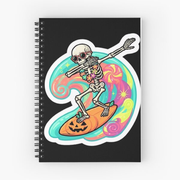 Item preview, Dabbing Skeleton Surfer Halloween Wave Art designed and sold by DailySparks.