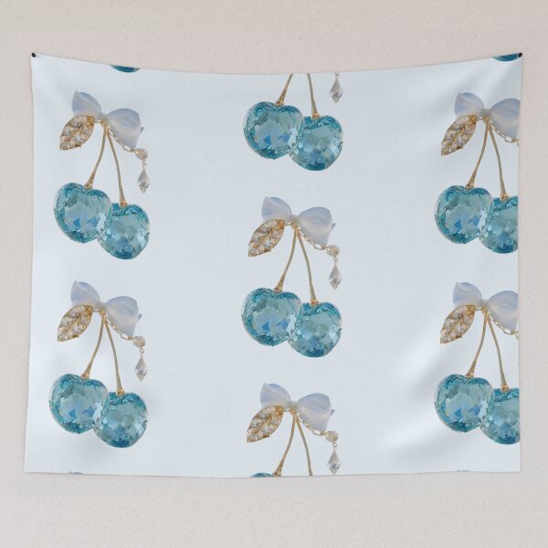 Item preview, Sky Blue Crystal Cherries, Coquette Aesthetic Style designed and sold by PoenyL1rosy.
