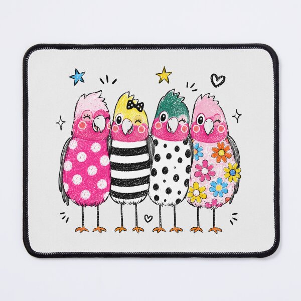 Item preview, Galah Squad Cute Pink Cockatoo Friends Colorful Polka Dot designed and sold by Yellowriversss.