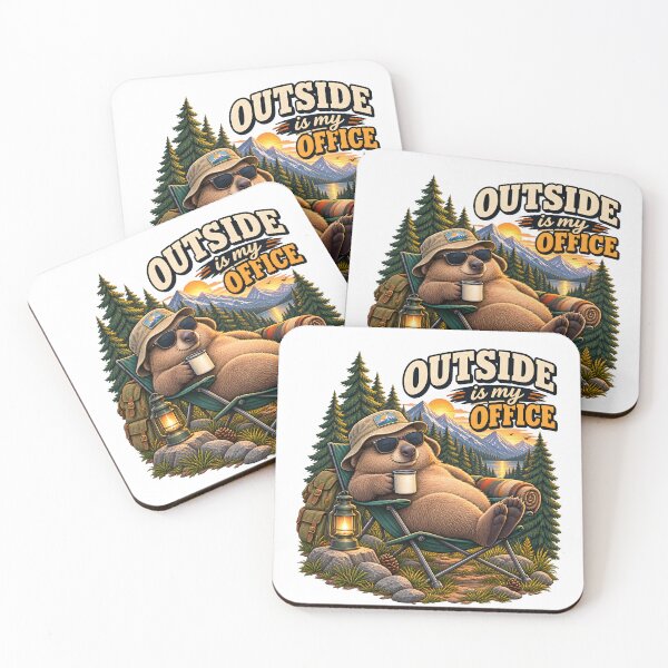 Item preview, Outside Is My Office – Funny Relaxed Wombat Camping designed and sold by LinaDesign Store.