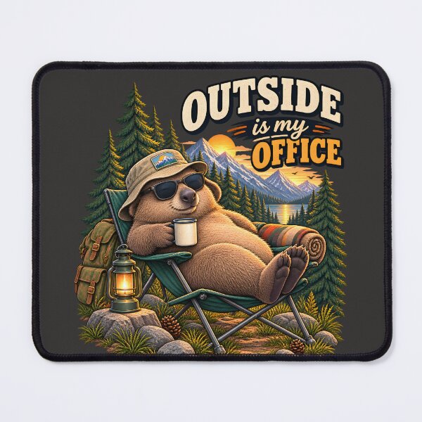 Item preview, Outside Is My Office – Funny Relaxed Wombat Camping designed and sold by LinaDesign Store.