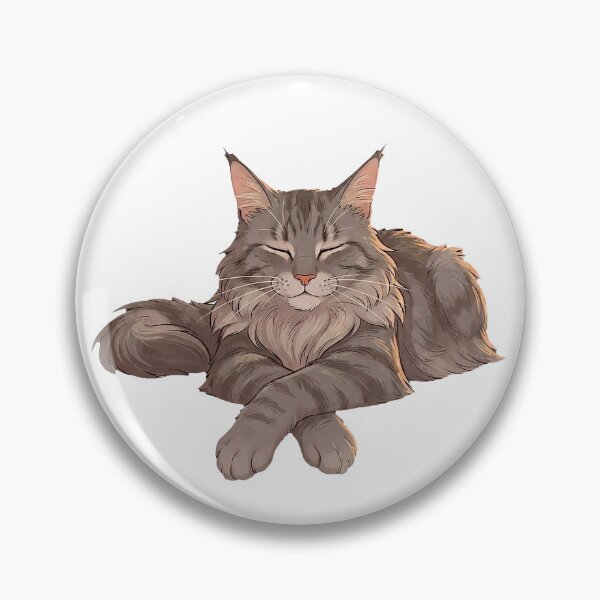 Item preview, Maine Coon Resting Peacefully – Cozy Cat Illustration designed and sold by Quiet Joy Studio.
