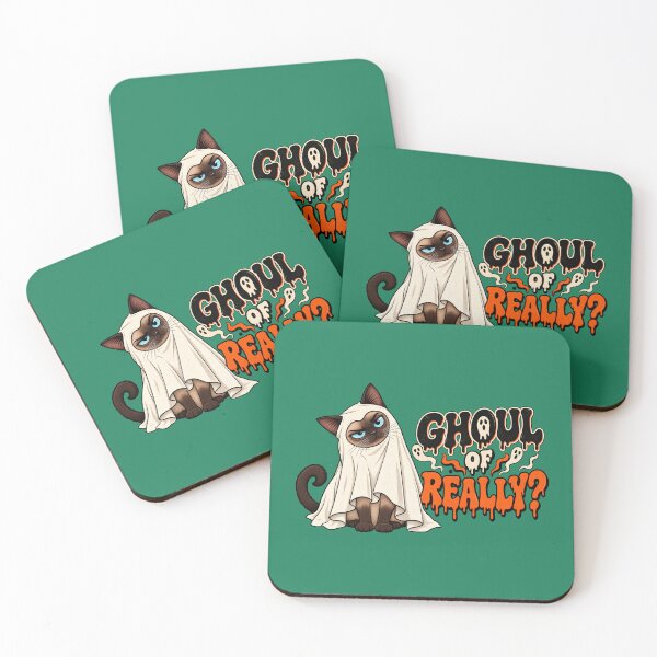 Item preview, Ghoul Of Really Skeptical Siamese Cat Halloween Dripping Text designed and sold by Retro Whiskers.