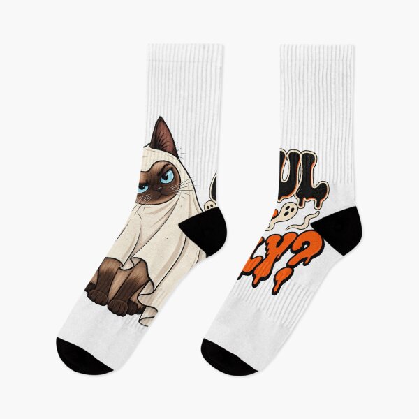 Item preview, Ghoul Of Really Skeptical Siamese Cat Halloween Dripping Text designed and sold by Retro Whiskers.