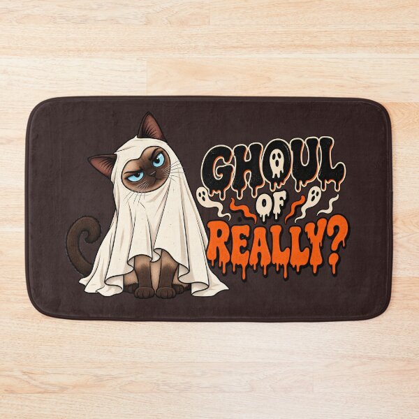 Item preview, Ghoul Of Really Skeptical Siamese Cat Halloween Dripping Text designed and sold by Retro Whiskers.