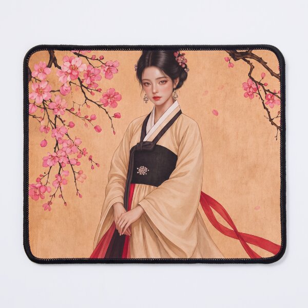 Item preview, Elegant Korean Hanbok Woman with Plum Blossoms designed and sold by Anicue.