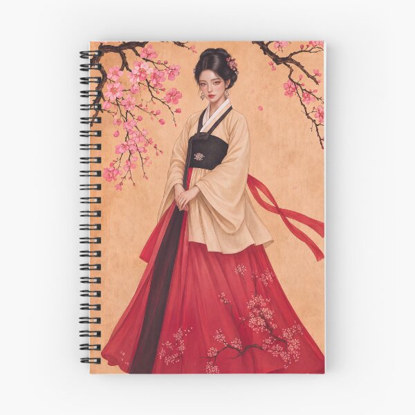 Item preview, Elegant Korean Hanbok Woman with Plum Blossoms designed and sold by Anicue.