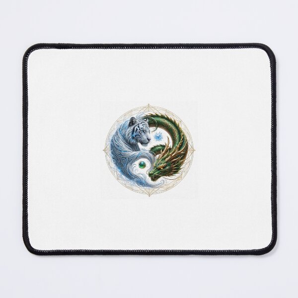 Item preview, Neon Cyber Tiger vs Dragon - Cyberpunk Yin Yang designed and sold by Csaba1983.
