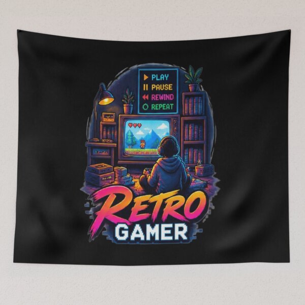 Item preview, Retro Gamer  Vintage Gaming Room Pixel Art Design designed and sold by v6ziix.