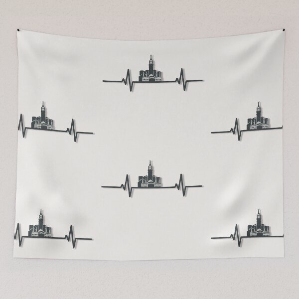 Item preview, Makkah Heartbeat (V.1) – Kaaba & Clock Tower Islamic Skyline Design designed and sold by D-Islamic.