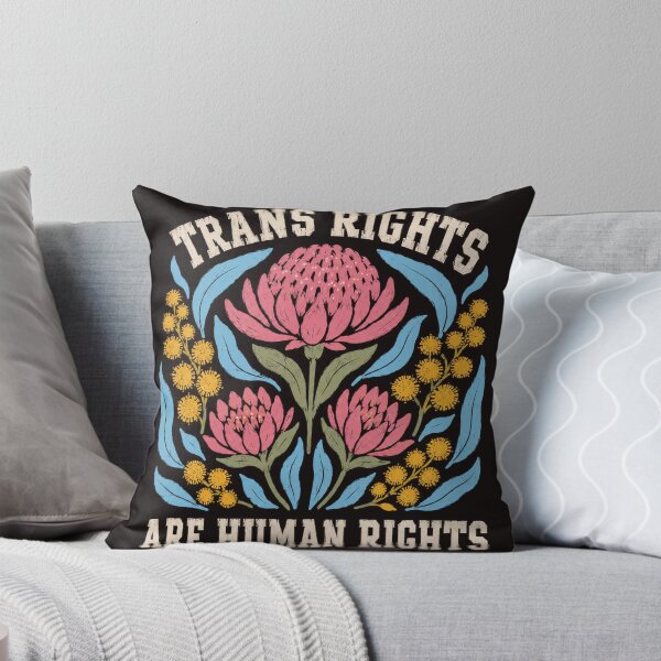 Item preview, Trans Rights Are Human Rights Australian Waratah And Wattle Floral Activism designed and sold by Yellowriversss.